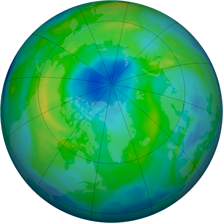 Arctic ozone map for 17 November 2013
